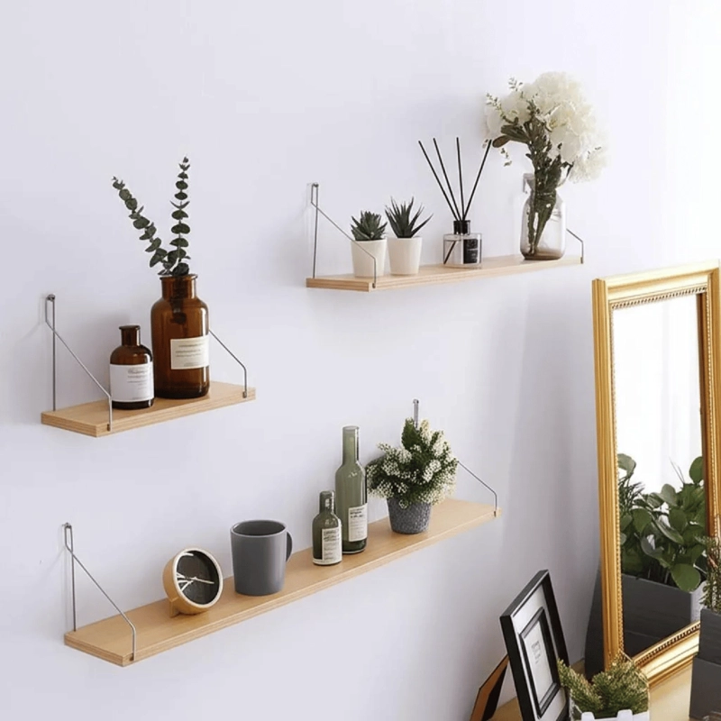 REPISA FLOTANTE PARED HOGAR 4 PIEZAS 90X15X15 CM MADERA - 5