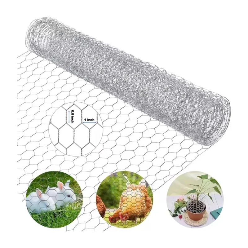 TEJIDO MALLA EXAGONAL GALLINERA ACERO INOXIDABLE 1X20 MTS - 3