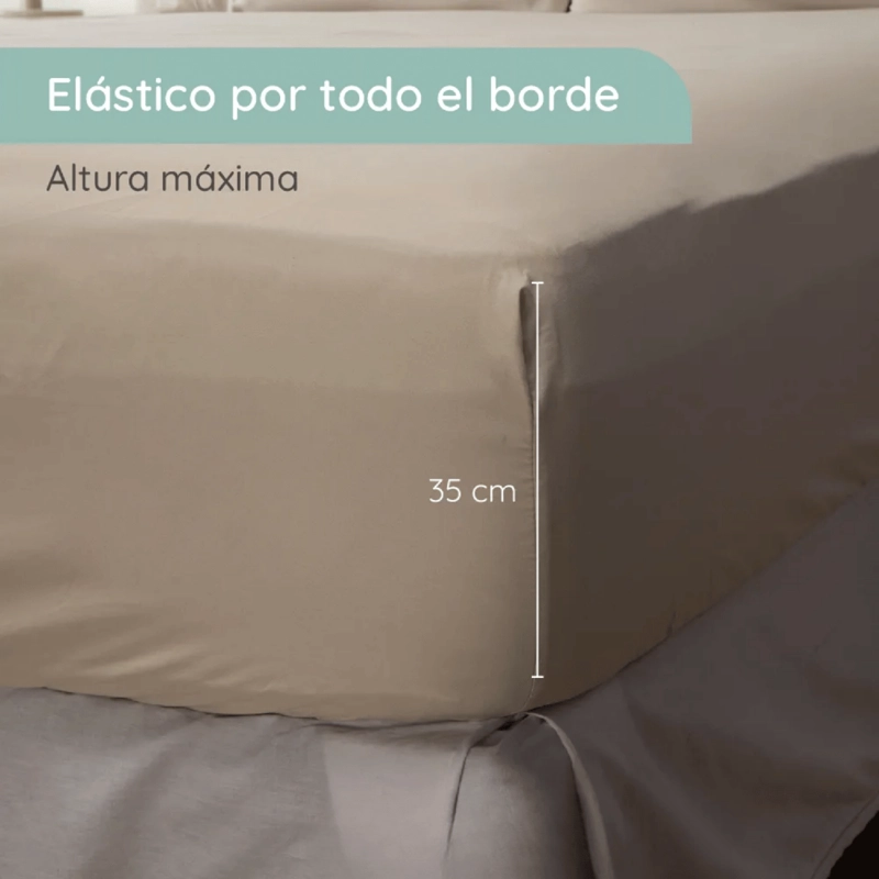 SABANAS COLCHON KING MICROFIBRA 300 HILOS BEIGE - 4