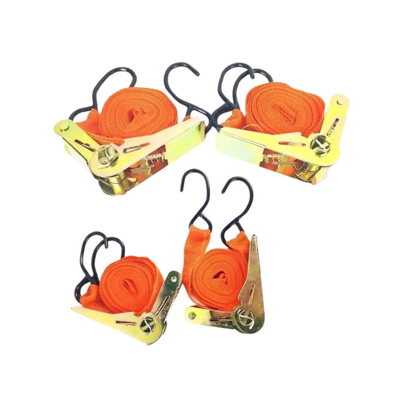SET 4 ESLINGA CORREA PLANA CORREA AMARRE 4MX2.5 CM ROJO - 2