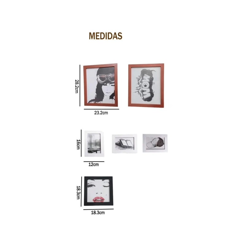 SET 12 MARCOS DECORATIVOS PARED VINTAGE - 3