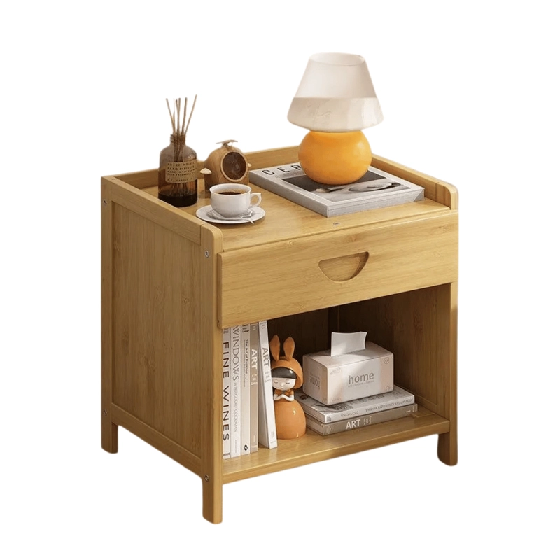 VELADOR 1 CAJON MESA 45X42X31 CM BAMBU - 1