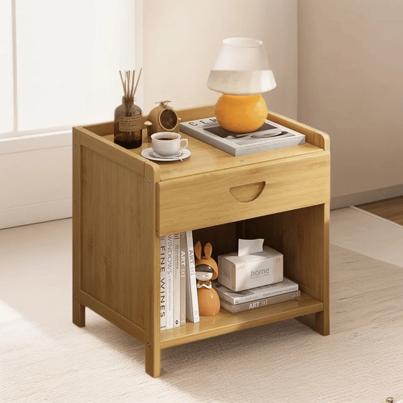 VELADOR 1 CAJON MESA 45X42X31 CM BAMBU - 3