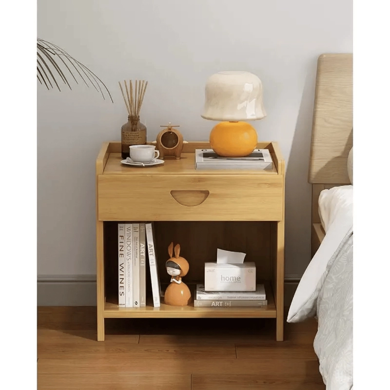 VELADOR 1 CAJON MESA 45X42X31 CM BAMBU - 4