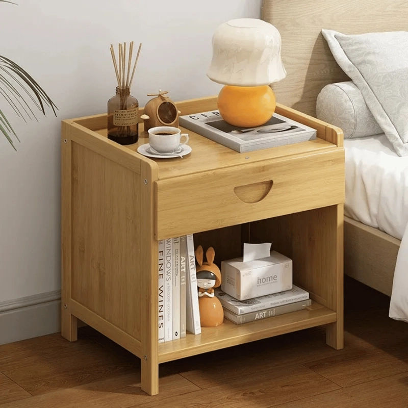 VELADOR 1 CAJON MESA 45X42X31 CM BAMBU - 5
