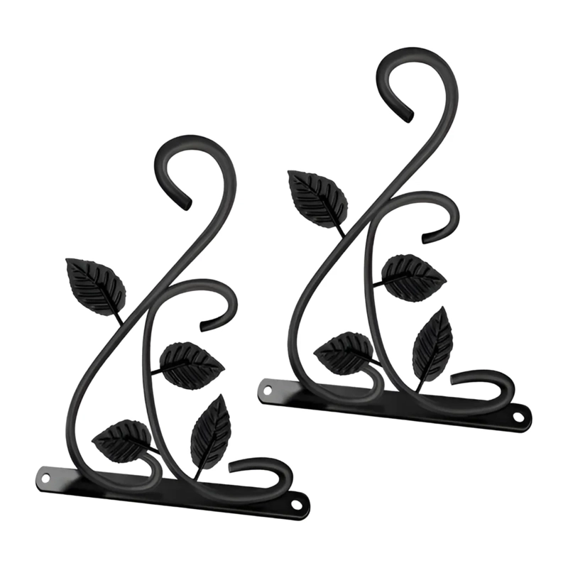 SOPORTE PLANTAS COLGANTES 2 GANCHOS PARED HIERRO 19X1.5X 30 CM - 1