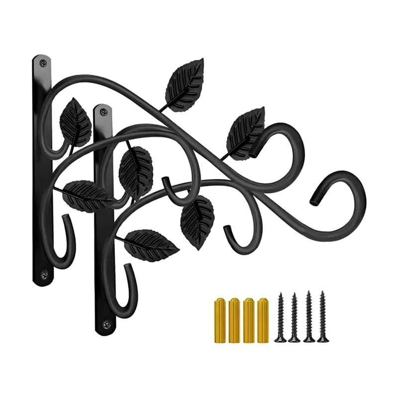SOPORTE PLANTAS COLGANTES 2 GANCHOS PARED HIERRO 19X1.5X 30 CM - 2