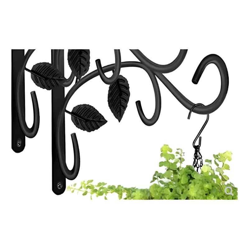 SOPORTE PLANTAS COLGANTES 2 GANCHOS PARED HIERRO 19X1.5X 30 CM - 3