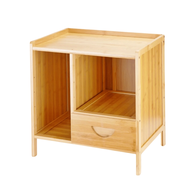 VELADOR 3 NIVELES CAJON MESA 45X42X31 CM BAMBU - 1