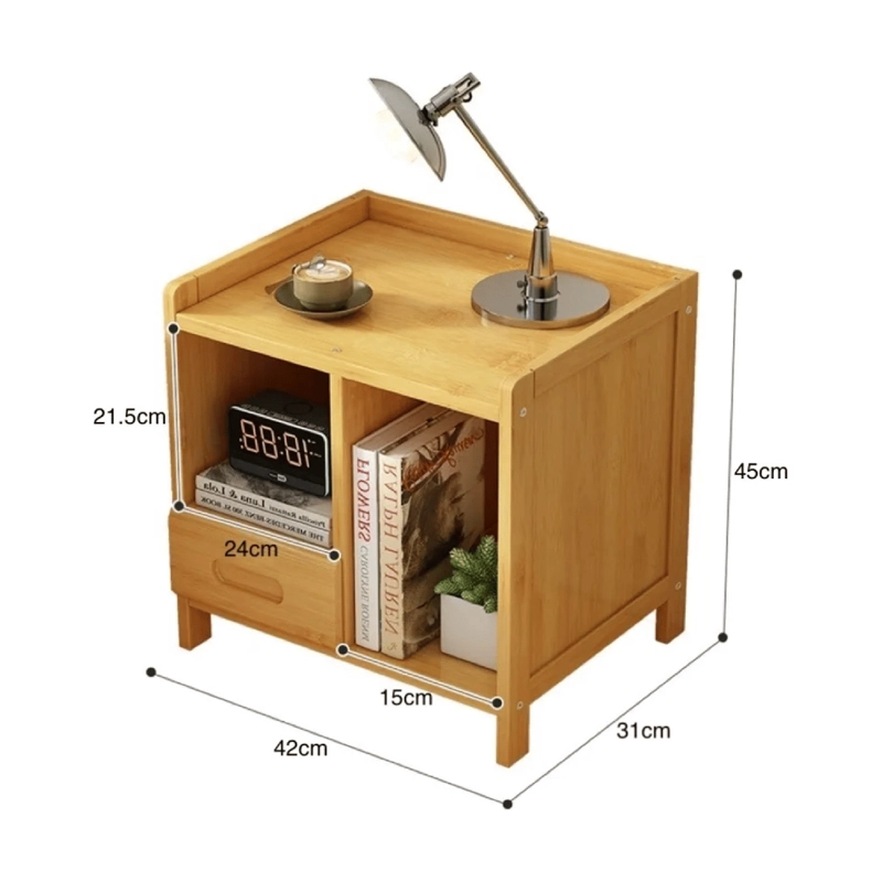 VELADOR 3 NIVELES CAJON MESA 45X42X31 CM BAMBU - 3