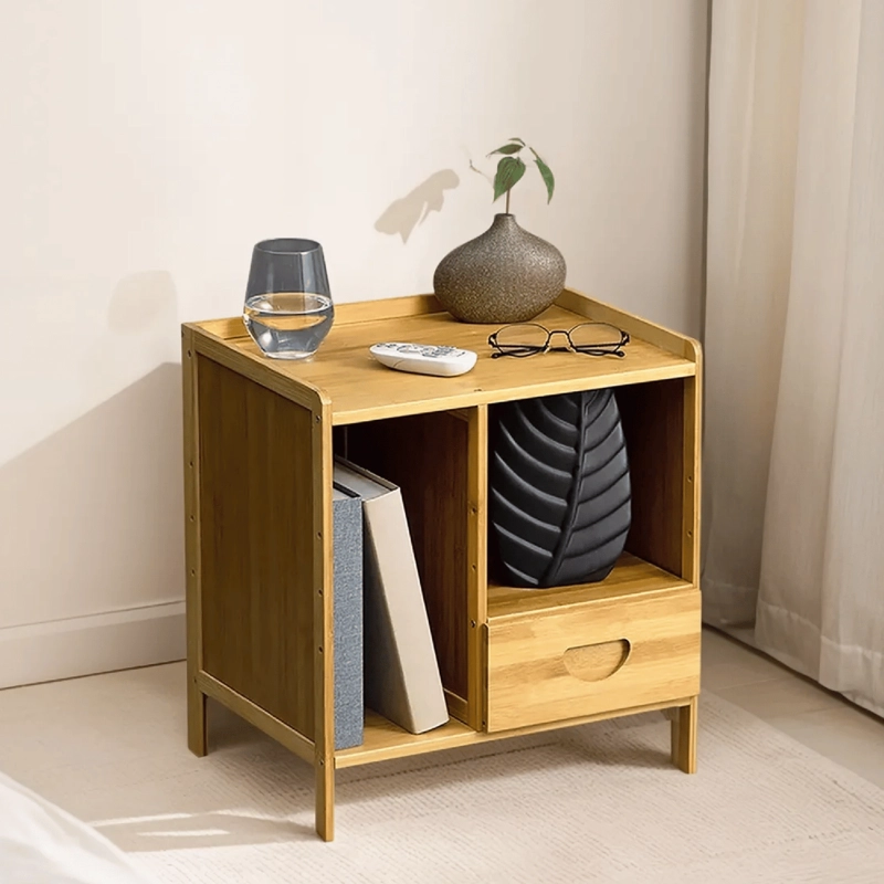 VELADOR 3 NIVELES CAJON MESA 45X42X31 CM BAMBU - 6