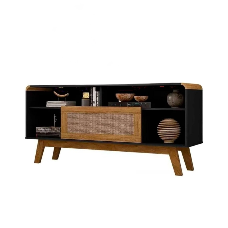 RACK ESTANTE TV 55 LAZULI 136X36X64 CM NEGRO - 3