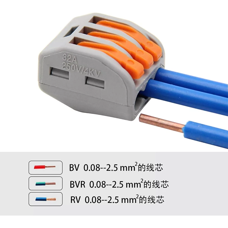 SET 100 PIEZAS CONECTORES ELE CTRICOS CABLE COMPACTO 20X13.5X4 CM GRIS - 5