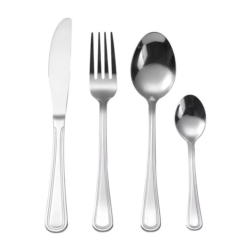 SET 16 CUBIERTOS CUCHILLO TENEDOR CUCHARA ACERO INOXIDABLE - 1