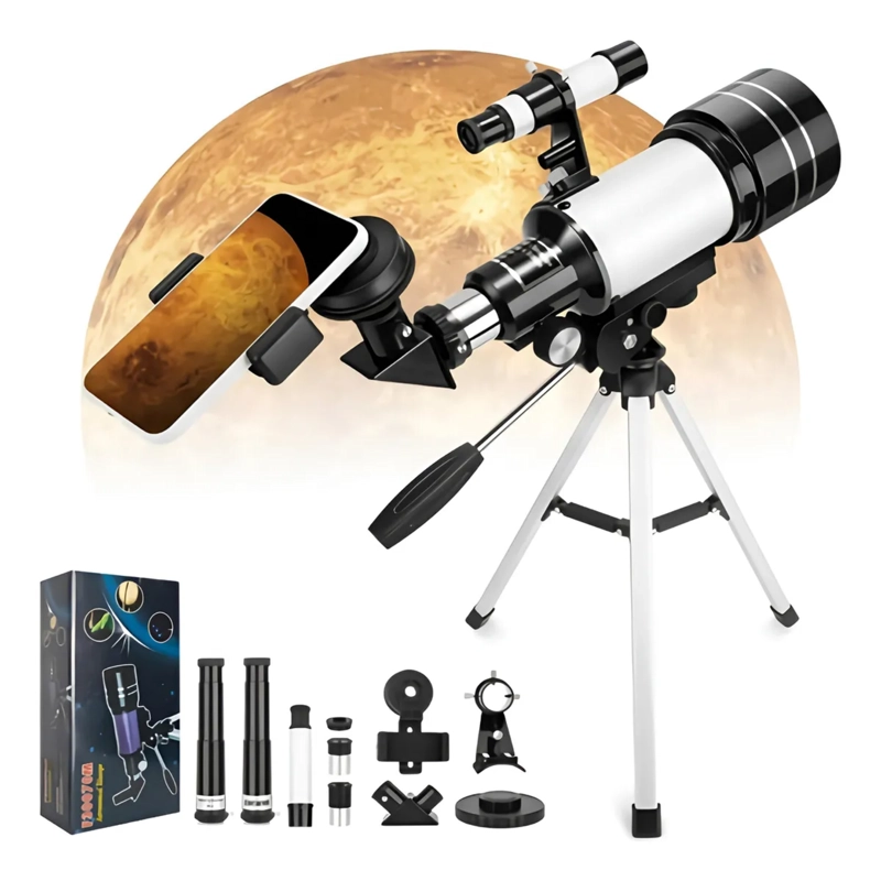 TELESCOPIO ASTRONOMICO 70/300MM 150X SOPORTE CELULAR GRIS - 3