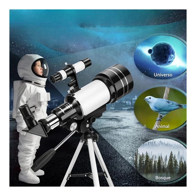 TELESCOPIO ASTRONOMICO 70/300MM 150X SOPORTE CELULAR GRIS - 4