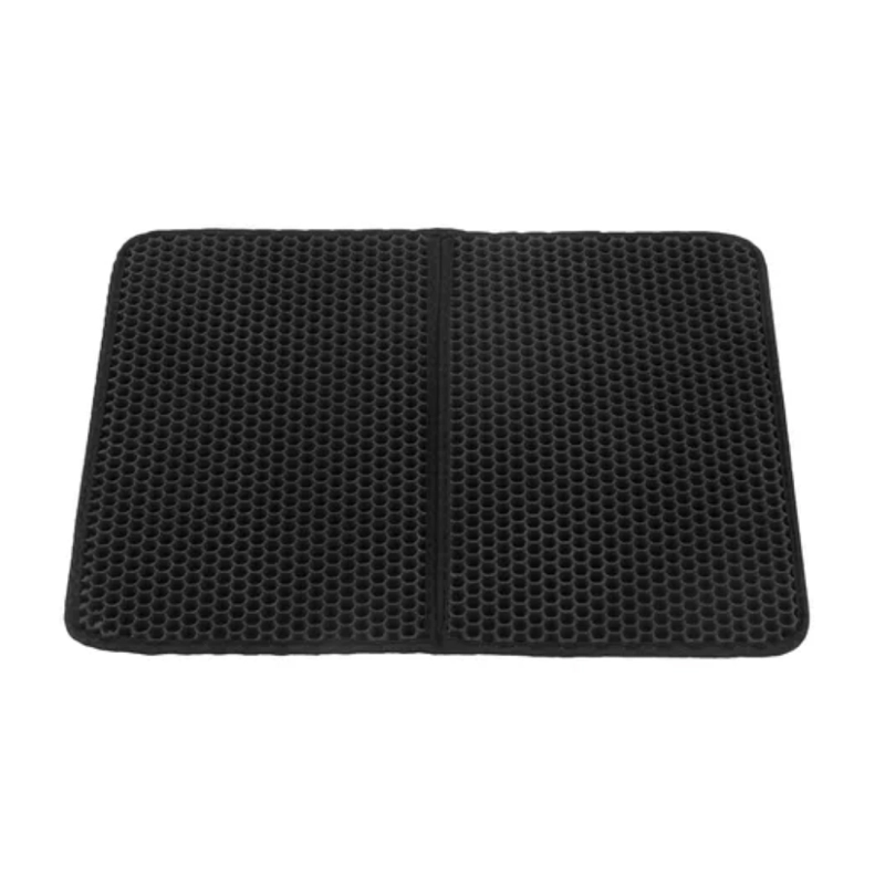 TAPETE ALFOMBRA ATRAPA ARENA MASCOTA GATOS 45X60X3 CM NEGRO - 1
