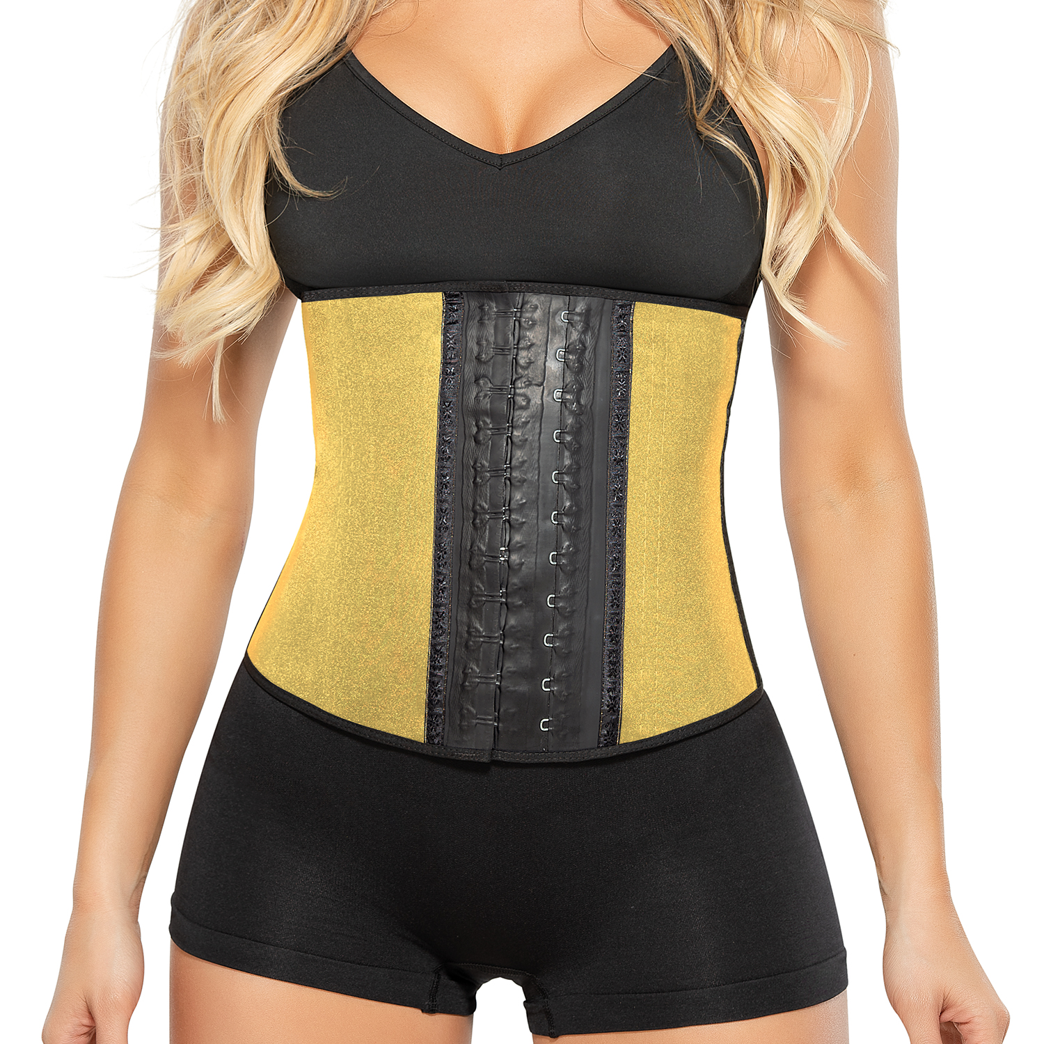 CINTURILLA DEPORTIVA EN LATEX 2 CORRIDAS DE BROCHES DORADA 2040 ANN CHERY - 4