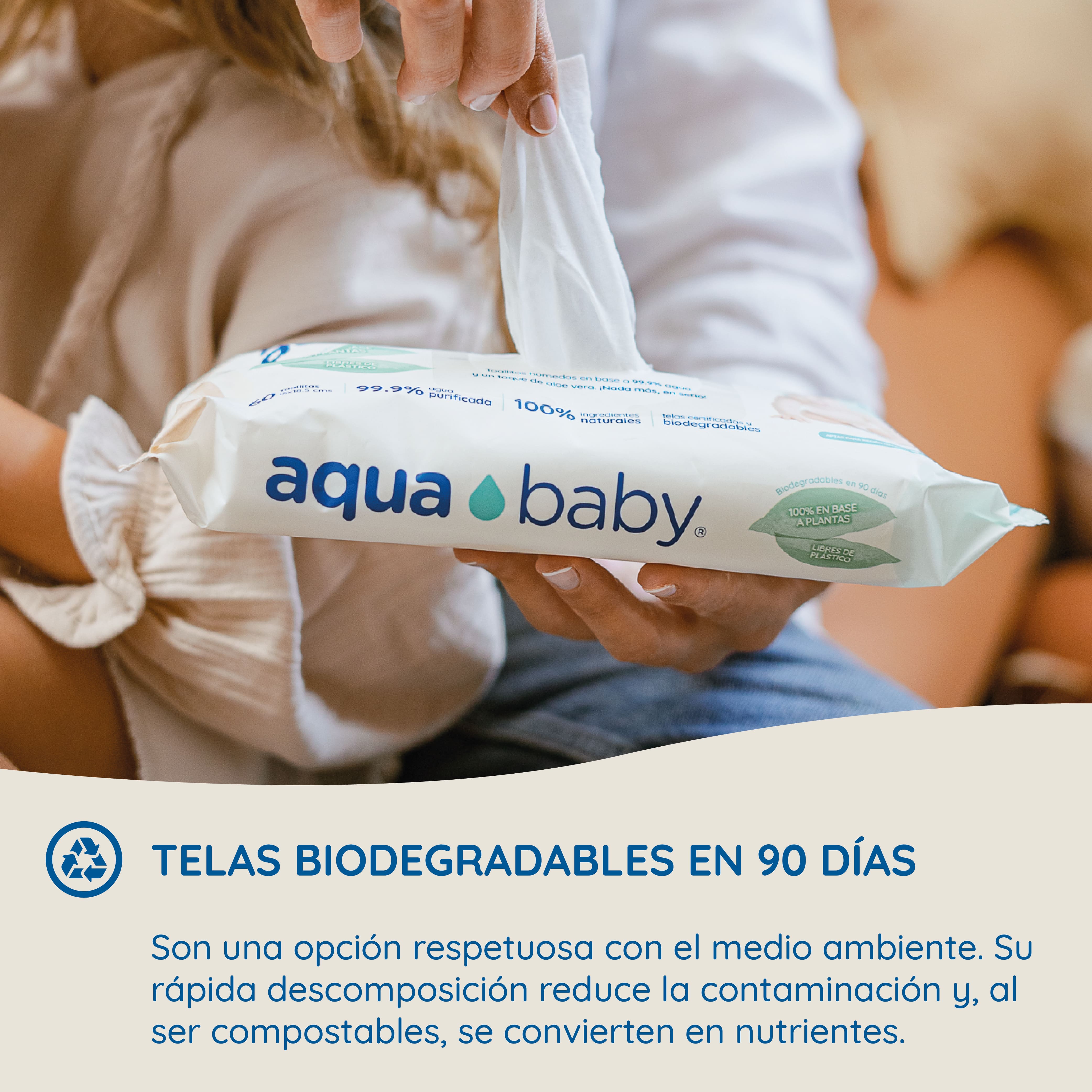 CAJA 12 TOALLITAS HÚMEDAS BIODEGRADABLES AQUA BABY 60 UNIDADES - 9