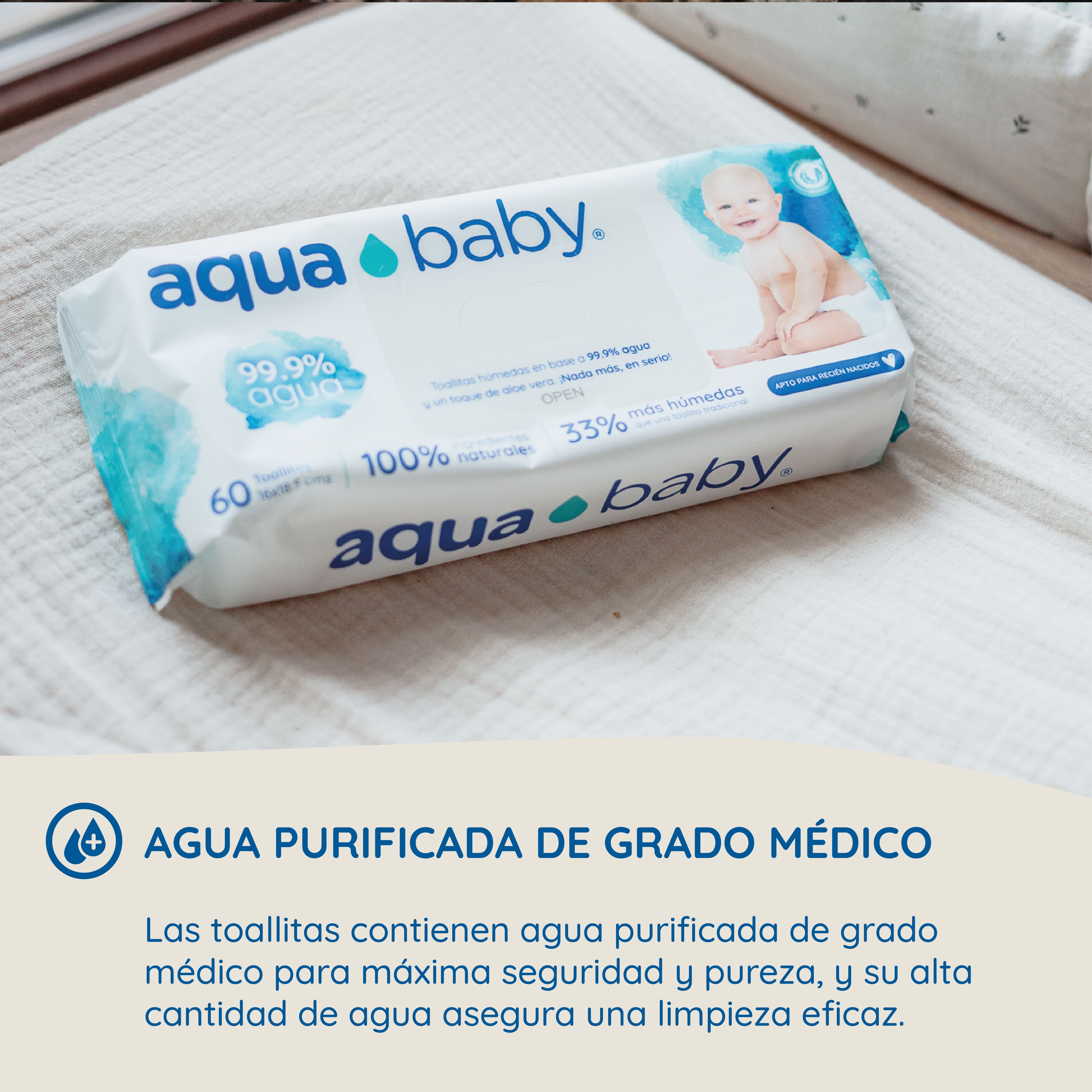CAJA 12 TOALLITAS HÚMEDAS AQUA BABY 60 UNIDADES - 9