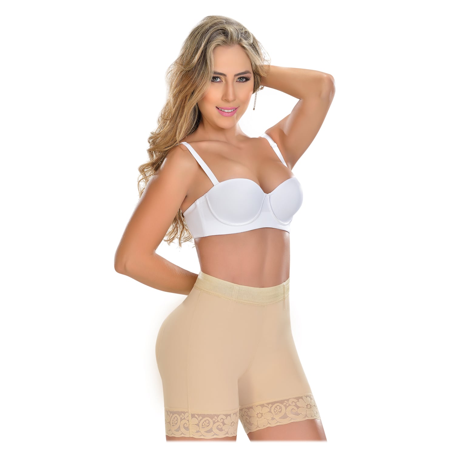 FAJA MUJER FAJAS MYD BY PAOPINK COLOMBIANA CALZÓN LEVANTACOLA BEIGE STA 0322 - 1