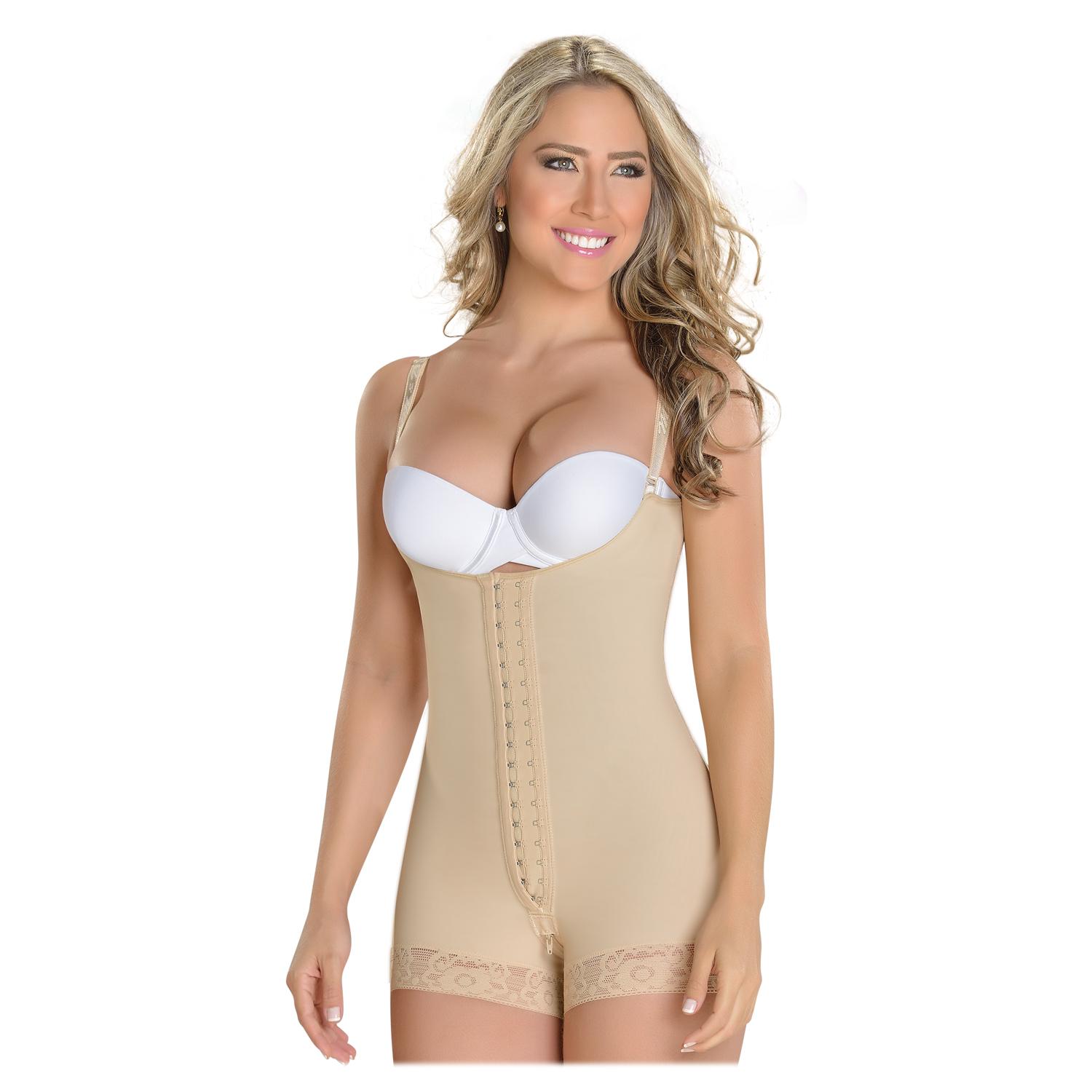 FAJA MUJER FAJAS MYD BY PAOPINK F-0048 CORTA 2 HILERAS DE BROCHES CON BRETEL DELGADO BEIGE 2XS - 3