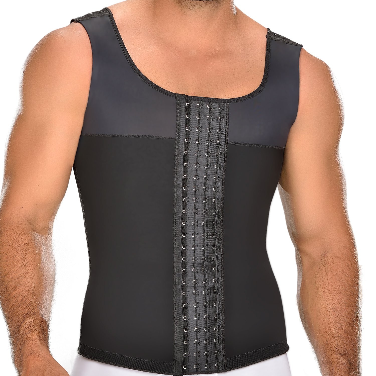 FAJA COLOMBIANA HOMBRE CHALECO NEGRA CORRECTOR POSTURA CHN-0060 MYD - PAOPINK - 3