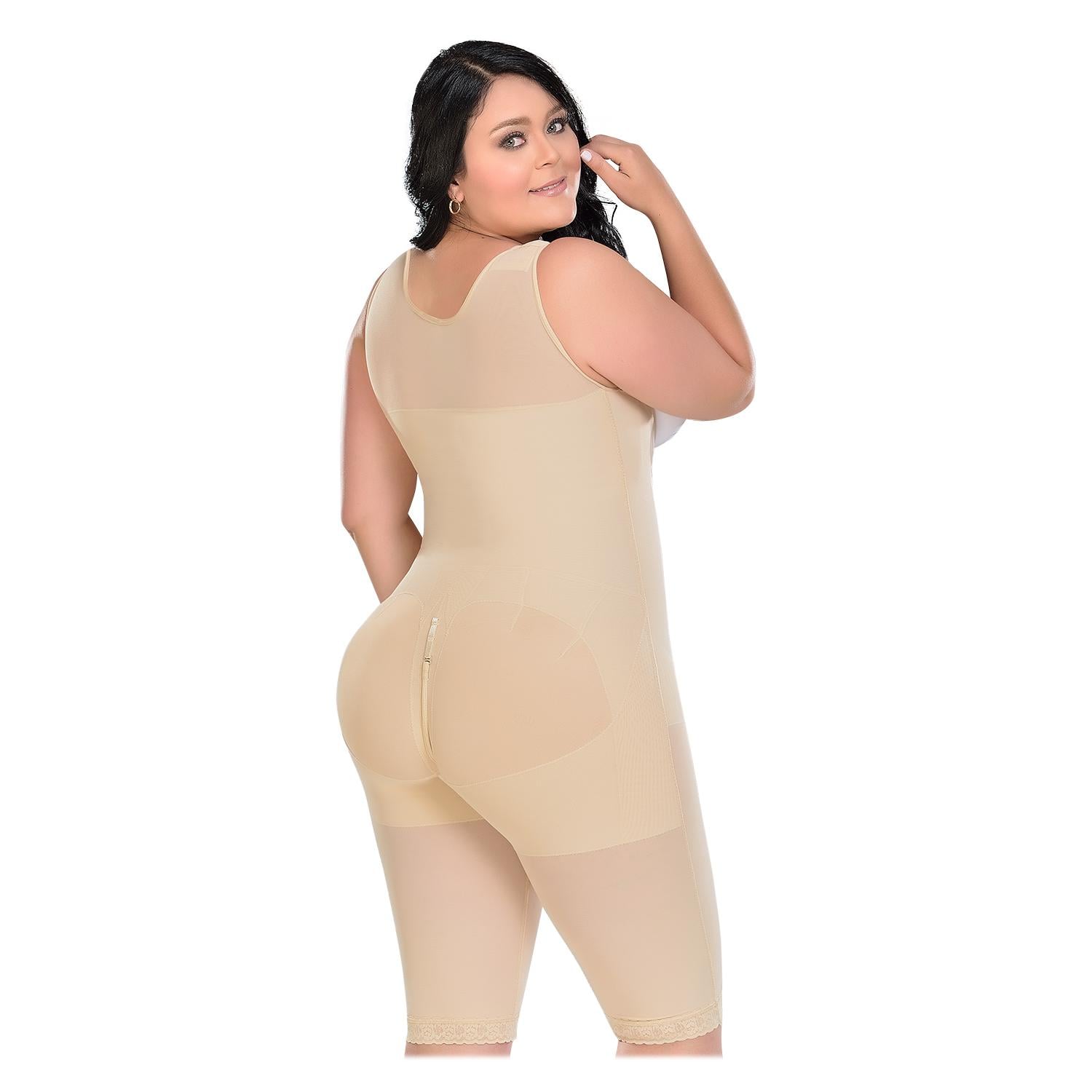 FAJA MUJER FAJAS MYD BY PAOPINK F-0085 LARGA CON 4 HILERAS DE BROCHES Y BRETEL GRUESO BEIGE 2XL - 2