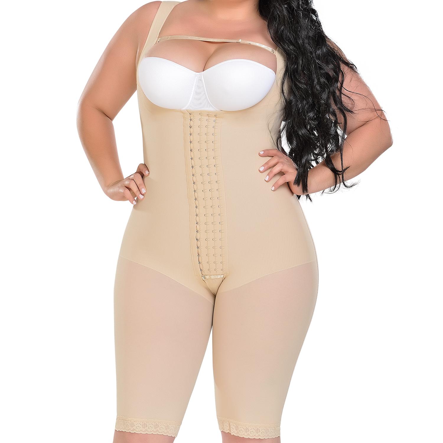 FAJA MUJER FAJAS MYD BY PAOPINK F-0085 LARGA CON 4 HILERAS DE BROCHES Y BRETEL GRUESO BEIGE 2XL - 5
