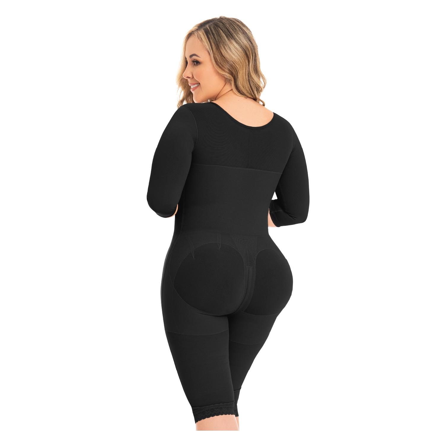 FAJA MUJER FAJAS MYD BY PAOPINK F-0161 LARGA 2 HILERAS DE BROCHES CON MANGAS Y SOSTÉN BEIGE 2XS - 2