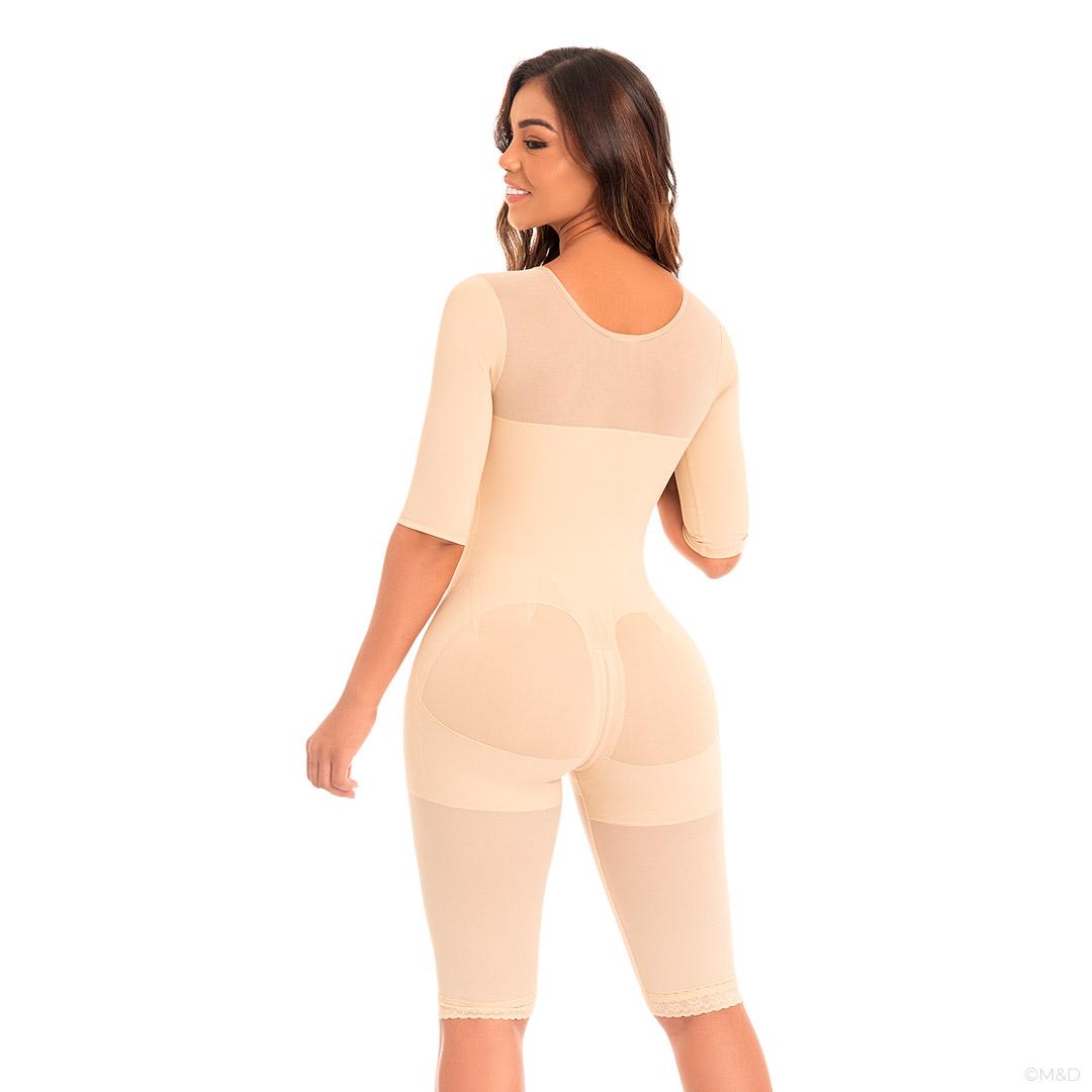 FAJA MUJER FAJAS MYD BY PAOPINK F-0161 LARGA 2 HILERAS DE BROCHES CON MANGAS Y SOSTÉN BEIGE 2XS - 6