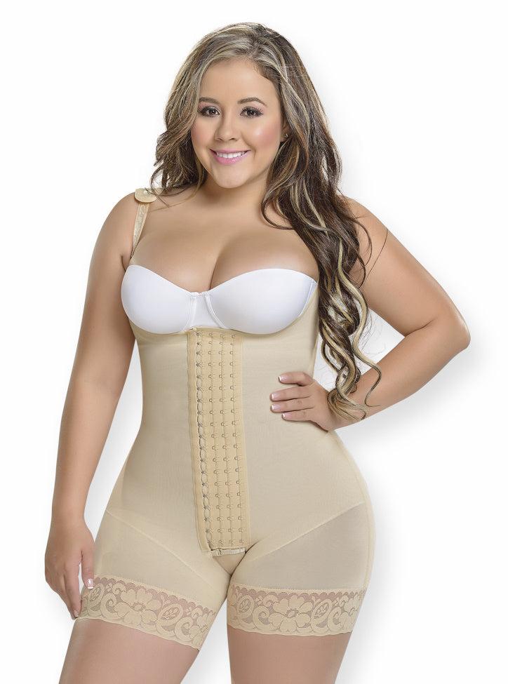 FAJA MEDIA PIERNA MUJER FAJAS MYD BY PAOPINK F-0083 4 HILERAS BROCHES BRETEL DELGADO BEIGE 2XS - 3