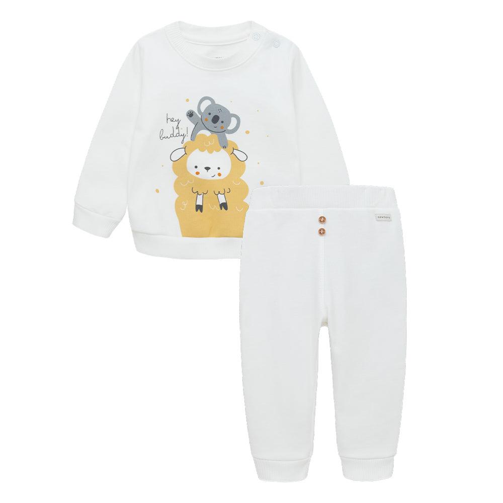 CONJUNTO ALGODON UNISEX OFFCORSS GRIS BUZO KOALA OVEJA RECIEN NACIDO - 1