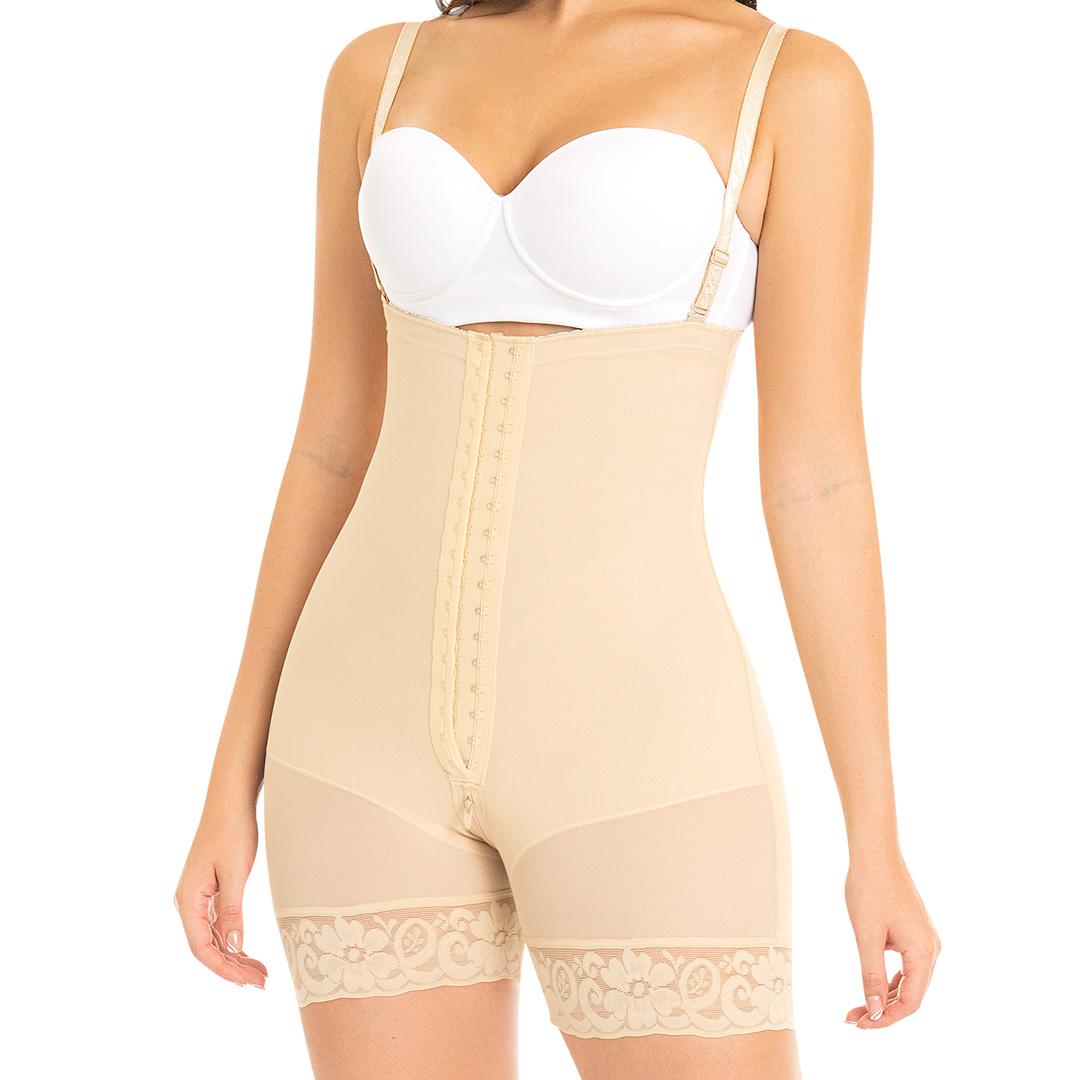 FAJA MEDIA PIERNA MUJER FAJAS MYD BY PAOPINK F-0066 ESPALDA EN STRAPLESS NEGRO 2XS - 3