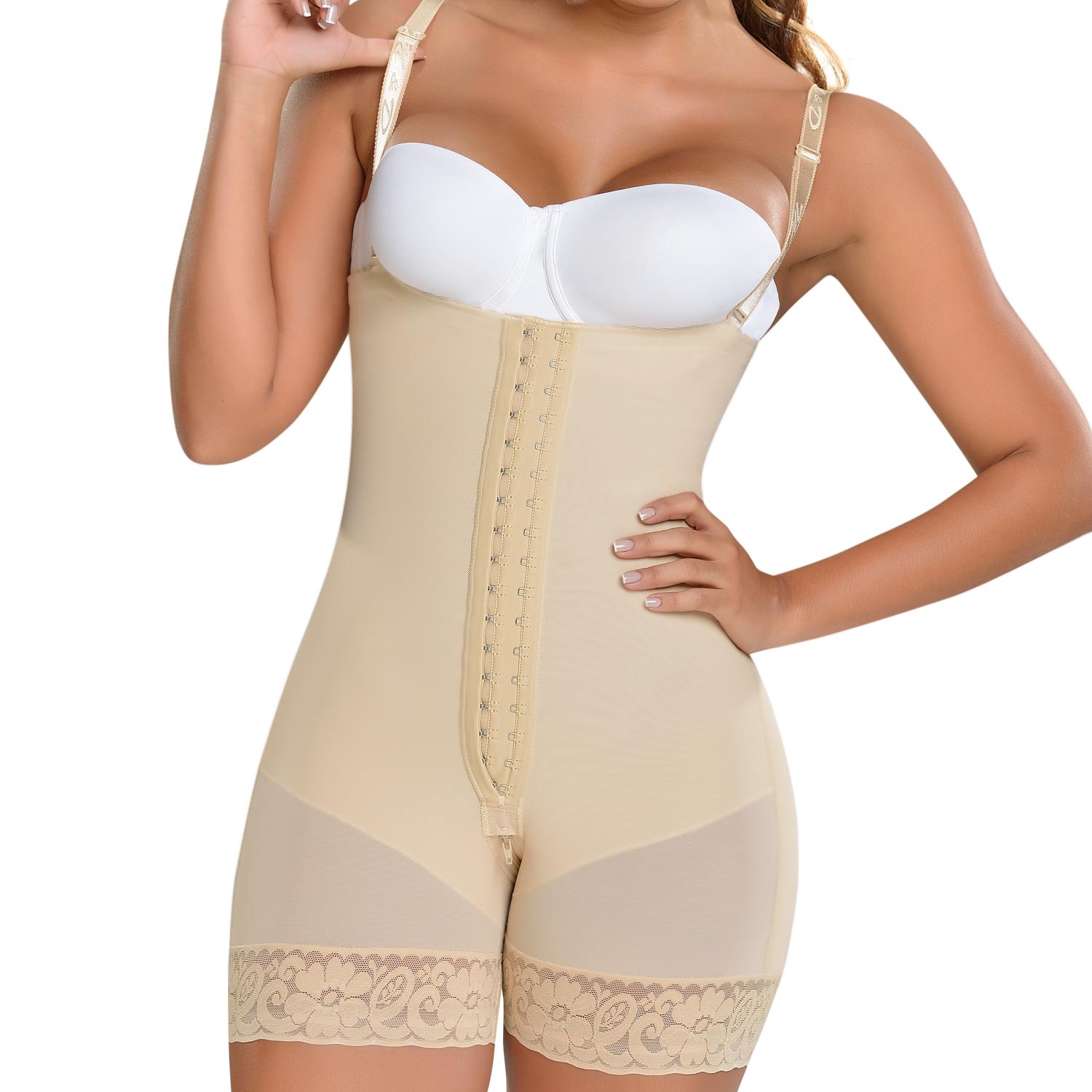 FAJA MEDIA PIERNA MUJER FAJAS MYD BY PAOPINK F-0066 ESPALDA EN STRAPLESS NEGRO 2XS - 4