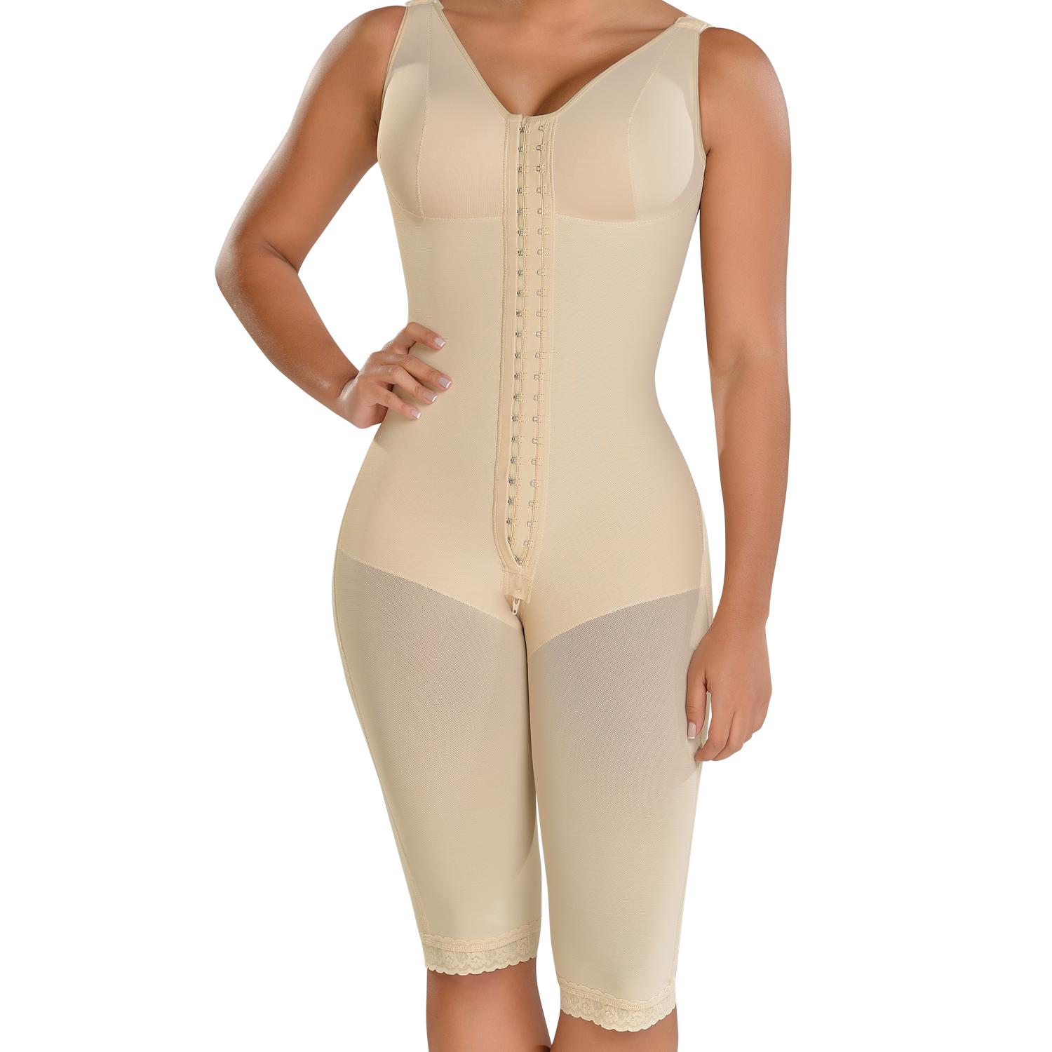 FAJA MUJER FAJAS MYD BY PAOPINK F-0120 LARGA COLOMBIANA CON SOSTÉN BEIGE M - 6