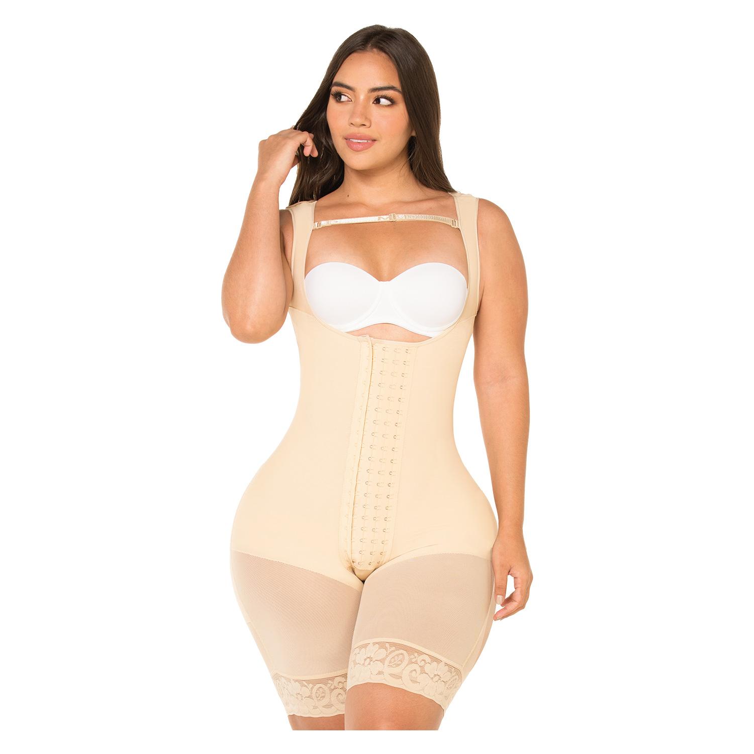 FAJA MUJER FAJAS MYD BY PAOPINK F-00485 RELOJ DE ARENA DE 4 HILERAS DE BROCHES BEIGE 3XL - 3