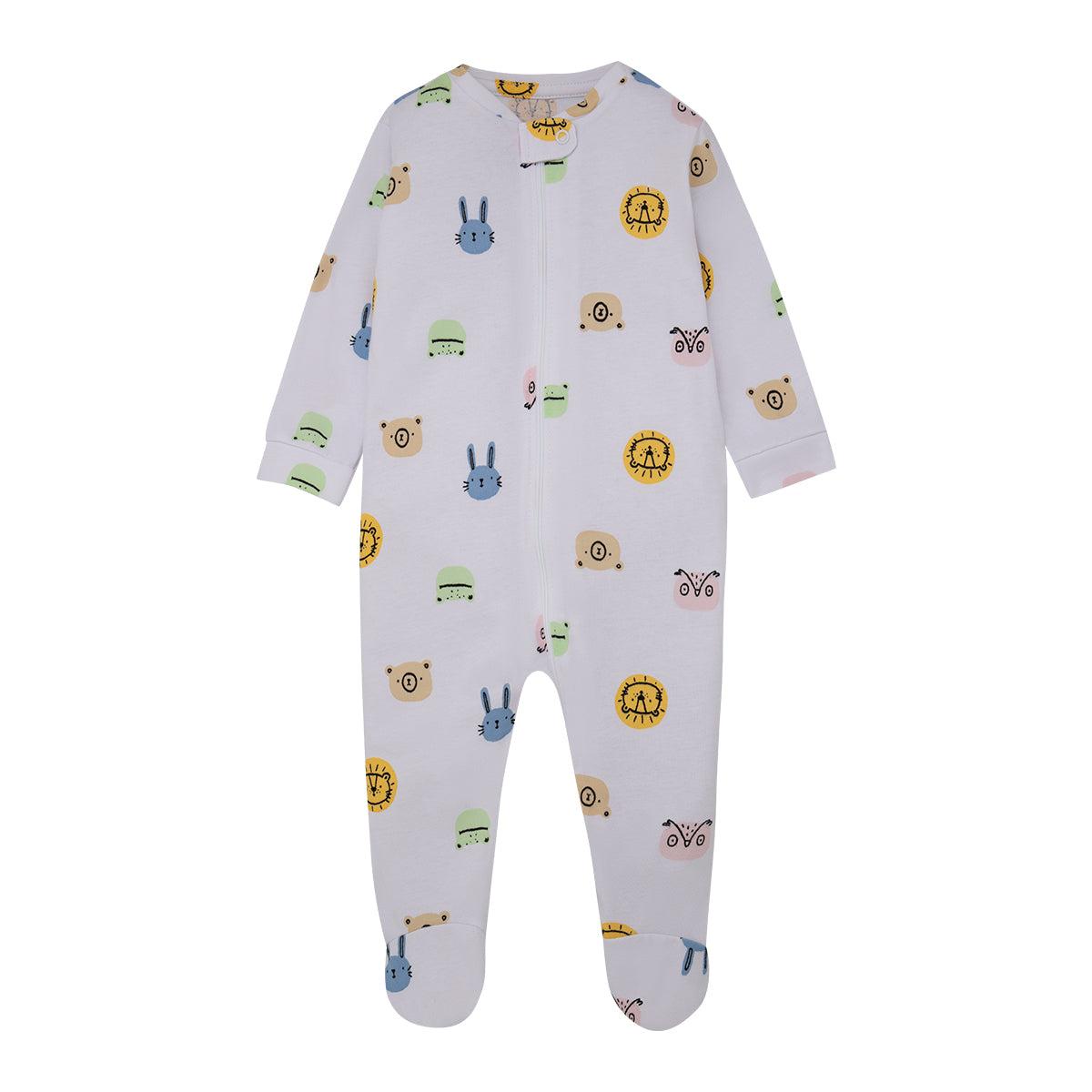 CONJUNTO ALGODON UNISEX OFFCORSS BLANCO PIJAMA BODY PANTALON POLERON RECIEN NACIDO - 5