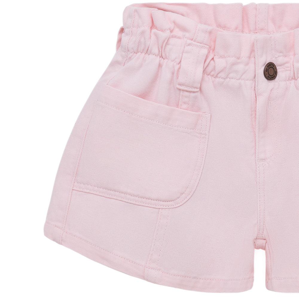 SHORT ALGODÓN NIÑA OFFCORSS ROSA CON PRETINA Y BOLSILLOS BEBÉ - 3