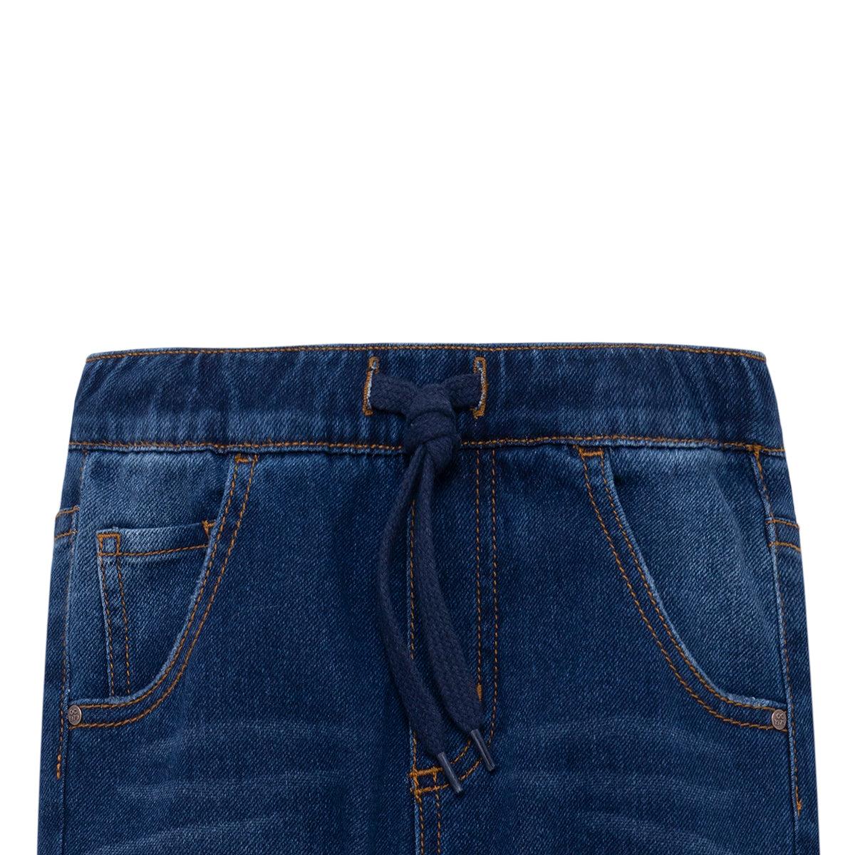 PANTALÓN ALGODÓN NIÑO OFFCORSS INDIGO OSCURO JOGGER EN DENIM CON BOLSILLOS BEBÉ - 3