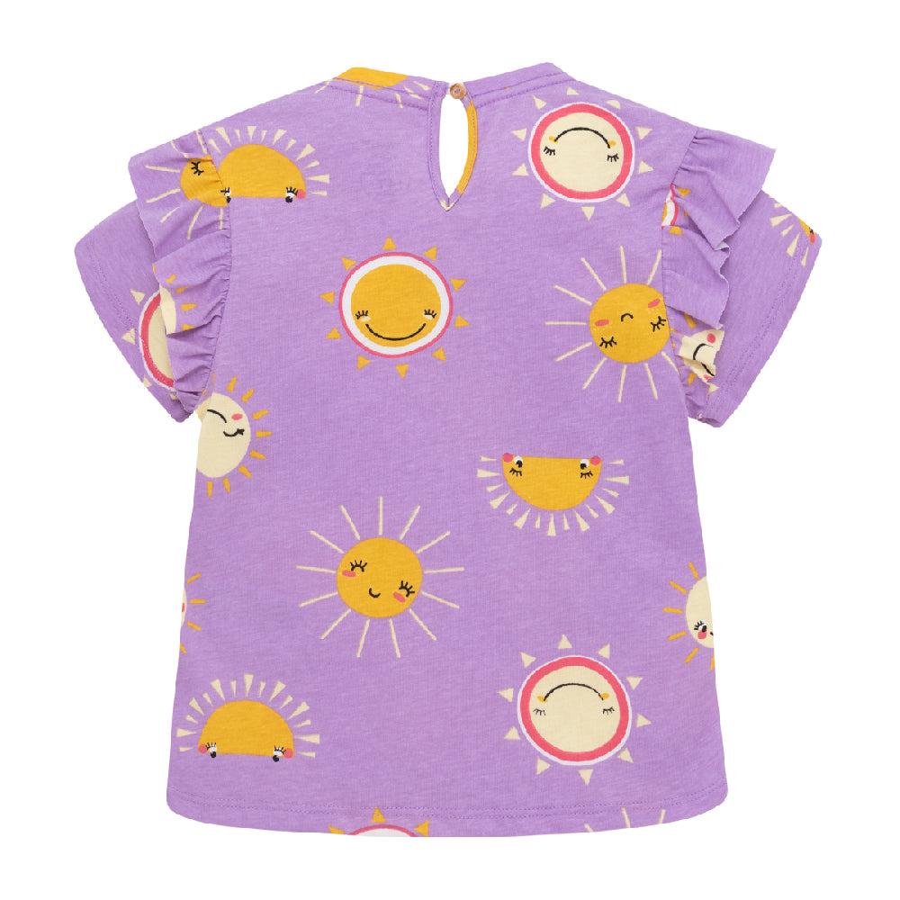 POLERA MANGA CORTA ALGODÓN NIÑA OFFCORSS SOLECITOS CON MANGAS ABOMBADAS PARA BEBÉ - 1