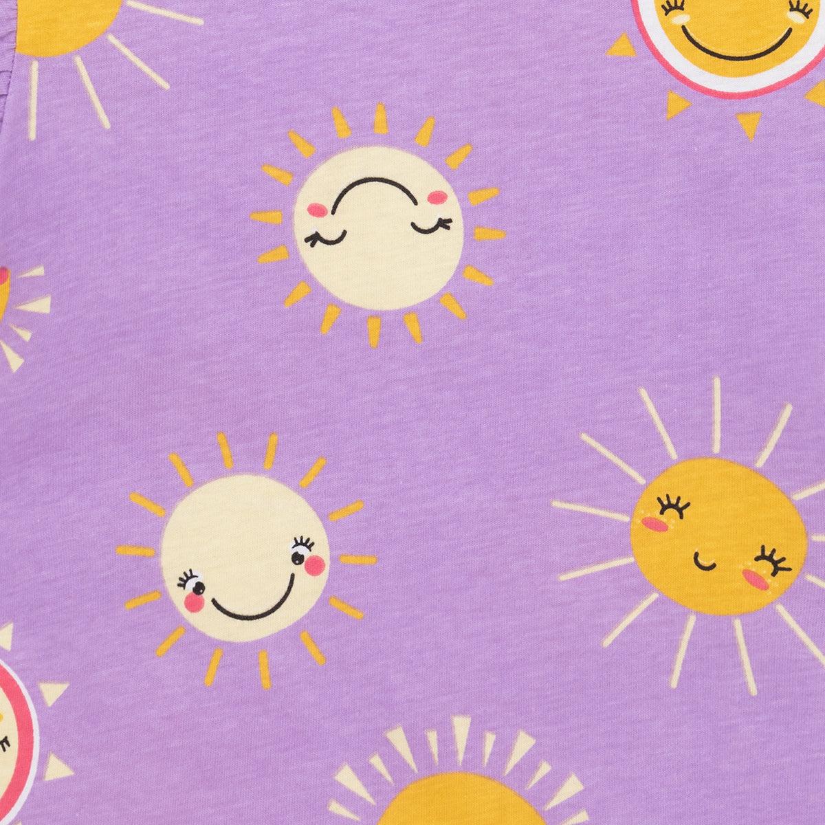 POLERA MANGA CORTA ALGODÓN NIÑA OFFCORSS SOLECITOS CON MANGAS ABOMBADAS PARA BEBÉ - 4