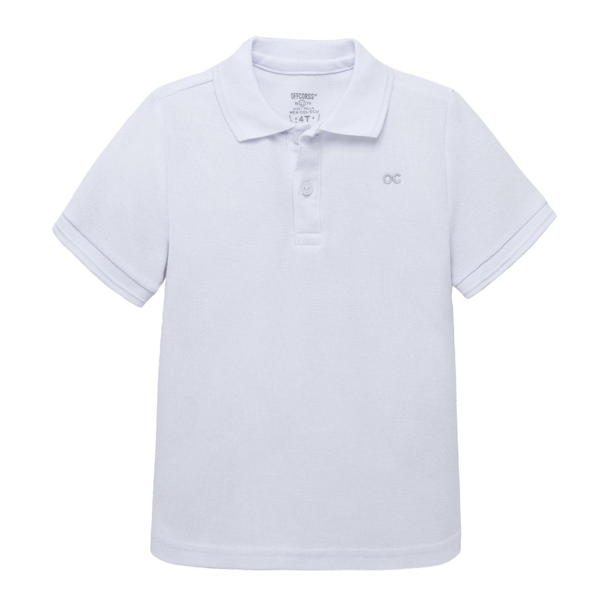 POLERA MANGA CORTA ALGODÓN NIÑO OFFCORSS POLO EN TEJIDO - 1