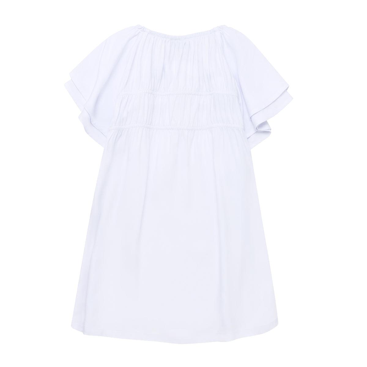 VESTIDO ALGODON NIÑA OFFCORSS BLANCO MANGA CORTA BEBE 2T - 2