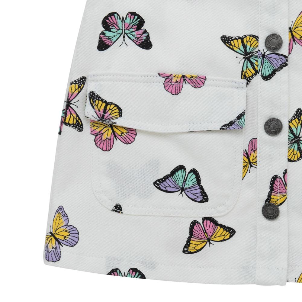 JARDINERA ALGODON NIÑA OFFCORSS GRIS CORTA ESTAMPADO MARIPOSAS BEBE 6 - 4