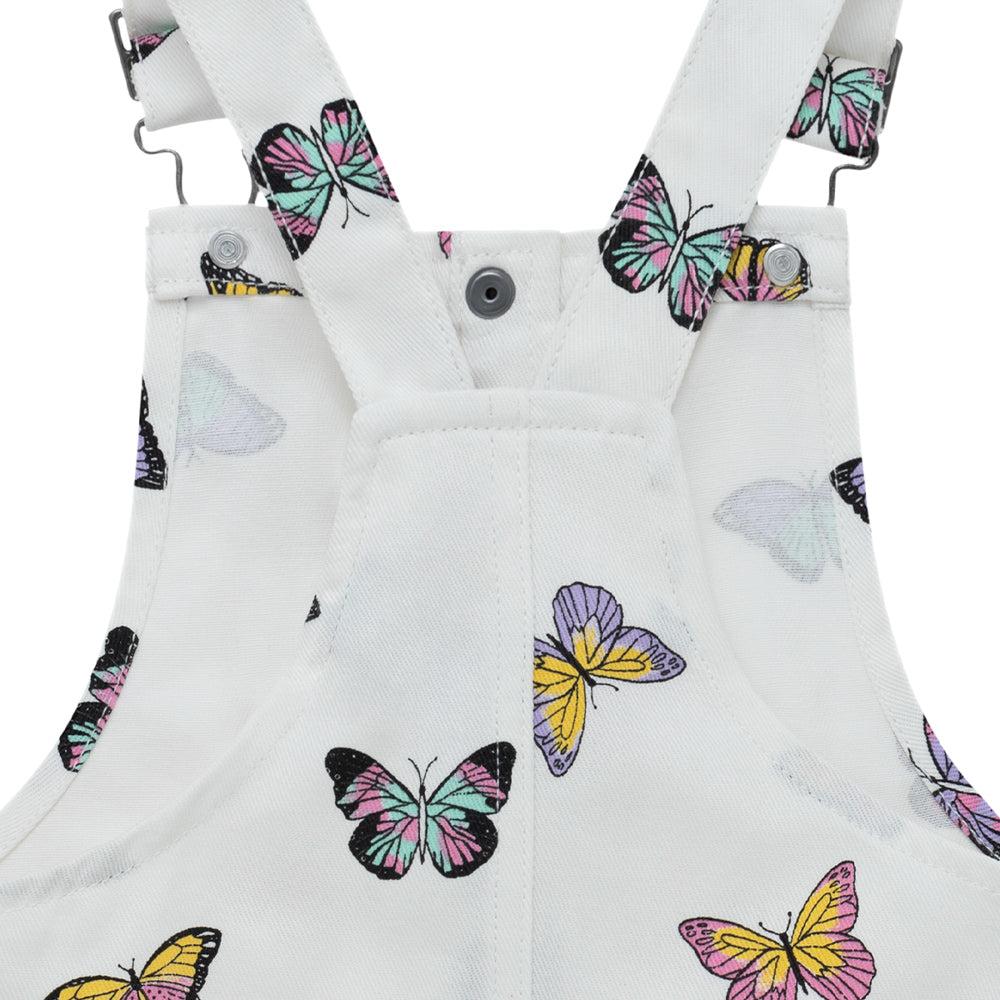 JARDINERA ALGODON NIÑA OFFCORSS GRIS CORTA ESTAMPADO MARIPOSAS BEBE 6 - 5