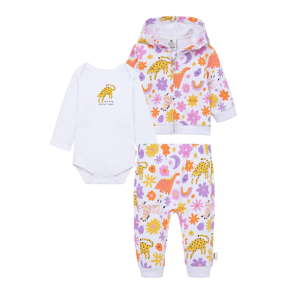 CONJUNTO ALGODON NIÑA OFFCORSS BLANCO BUZO BODY MANGA LARGA RECIEN NACIDA - 1