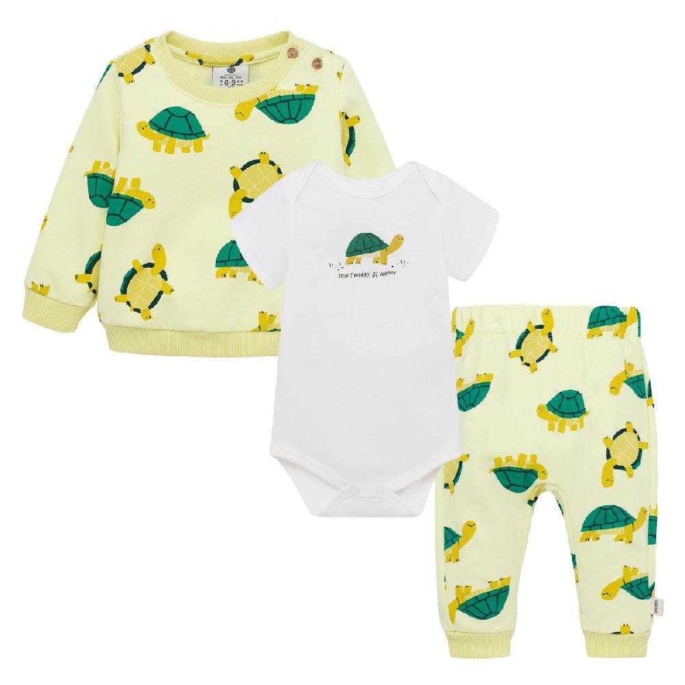 CONJUNTO ALGODON NIÑO OFFCORSS VERDE BUZO BODY MANGA CORTA RECIEN NACIDO - 1