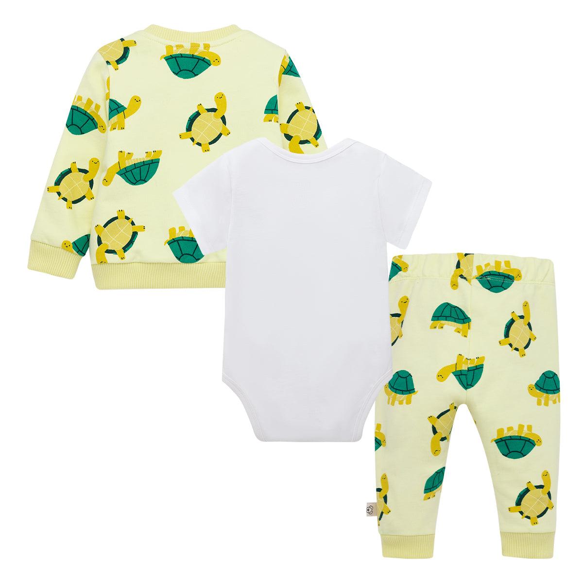CONJUNTO ALGODON NIÑO OFFCORSS VERDE BUZO BODY MANGA CORTA RECIEN NACIDO - 2