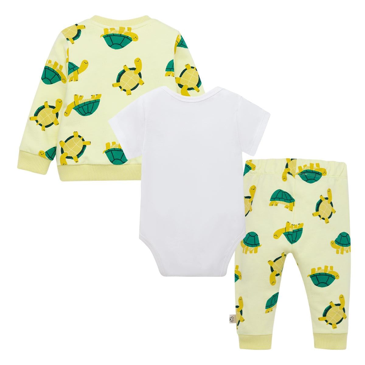 CONJUNTO ALGODON NIÑO OFFCORSS VERDE BUZO BODY MANGA CORTA RECIEN NACIDO - 2
